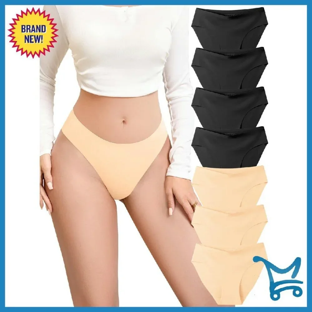 Seamless No Show Briefs Soft Stretch Breathable Invisible Panties